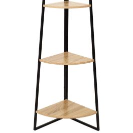 Home Deco Factory Estantería Esquina 5 Baldas Negra Essentiel - Metal y Madera 34.5x34.5x180 cm