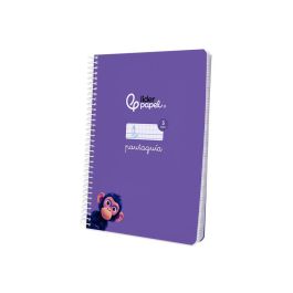 Cuaderno Espiral Liderpapel Din A5 Pautaguia Tapa Blanda 40H 75 gr Cuadro Pautado 5 mm Color Lila 5 unidades