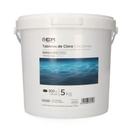 Edm Cloro tabletas 5 acciones 5kg - Multifunción desinfectante, clarificante y algicida para piscinas