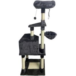 SWIFTY Árbol para gatos - 55 x 40 x 138 cm - Gris oscuro - 3 plataformas, 1 percha, 1 nicho, postes rascadores SWIFTY Árbol para gatos - 55 x 40 x 138 cm - Gris oscuro - 3 plataformas, 1 percha, 1 nicho, postes rascadores