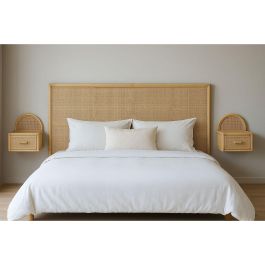 DKD Home Decor Cabecero de Cama para 180cm Ratán Marrón Claro Acabado Natural Estilo Urban 190x80 cm