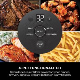 Ninja NIN0622356317634 Freidora sin Aceite Portátil CRISPI 1700W, 4 Programas, Recipientes 1.4L y 3.8L, Color Salvia