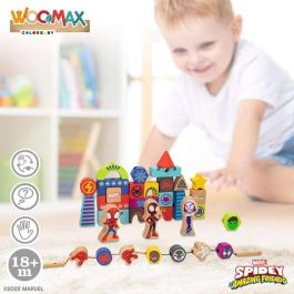 Juego de construccion de madera spidey amazing friends & friends con 50 piezas Juego de construccion de madera spidey amazing friends & friends con 50 piezas