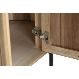 DKD Home Decor Estanteria Balines Haiarts 23 Metal Paulownia Natural Negro 110 x 39 x 170 cm