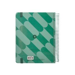 Agenda Espiral Antartik Pattern A5+ 2025 Dia Pagina Color Verde Papel 80 gr