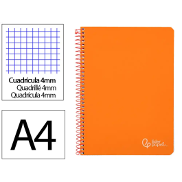 Liderpapel Cuaderno Espiral A4 Witty Tapa Dura 80 Hojas 90gr Cuadro 4mm con Margen Naranja Precio: 10.58999986. SKU: B1CX242RRP