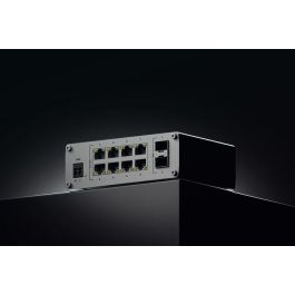 Teltonika Networks TSW200 - Conmutador Ethernet Industrial No Gestionado, 8 Puertos RJ-45 Gigabit, 2 Puertos SFP, PoE+ hasta 30W por Puerto, IP30