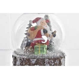 DKD Home Decor Decoración Colgante Navidad Alpina Noel LED Plástico Natural Rojo 10x12.5x10 cm, Surtido 4 Unidades con Pilas LR44