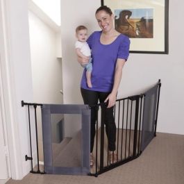 Barrera de seguridad - DREAMBABY - DENVER - 3 paneles - 85,5-200 x 74 cm - Bidireccional - Negra Barrera de seguridad - DREAMBABY - DENVER - 3 paneles - 85,5-200 x 74 cm - Bidireccional - Negra