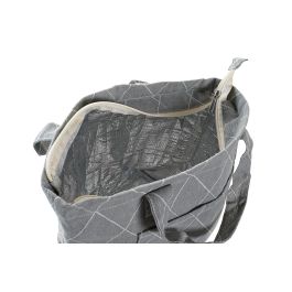 DKD Home Decor Bolsa Térmica Básicos Poliéster Gris Blanco Colección Japan Stripes 14 x 20 x 35 cm (12 Unidades)