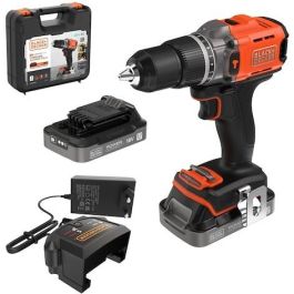 Black+Decker Taladro Percutor 18V, 2 Baterías 2Ah Litio, Cargador Rápido, Maletín, Portabrocas 13mm, 45Nm, 5 Años Garantía Precio: 125.88999962. SKU: B122XKV3EL