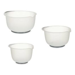 Kinvara Set 3 Bol Medidor con Silicona 1.5L, 2L, 2.5L - Beige, Gris Claro, Gris Oscuro (12 Unidades)
