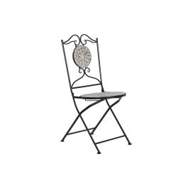 DKD Home Decor Silla Terraza Y Jardin Multicolor Negro 50 x 94 x 42 cm Forja Ceramica