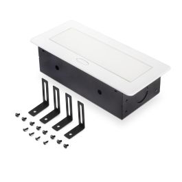 Emuca Multiconector Atom 26, 225x111mm, 2 enchufes tipo Schuko, 1 USB tipo A, 1USB tipo C, 1 RJ45, 1 HDMI, Zamak-Acero-Plástico, Blanco