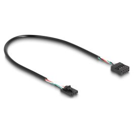 Delock Hub USB 2.0 Interno con 2 Puertos, USB Header 4 Pin y USB 2.0 Header 9 Pin, Conector Macho, Negro/Azul, para PC