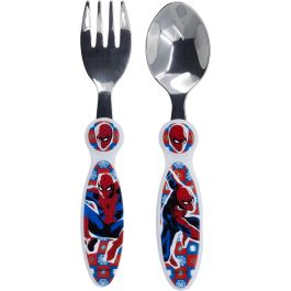 Marvel CZ11342 Juego de Cubiertos Spiderman 2 Piezas Acero Inoxidable Puntas Redondeadas para Niños Marvel CZ11342 Juego de Cubiertos Spiderman 2 Piezas Acero Inoxidable Puntas Redondeadas para Niños