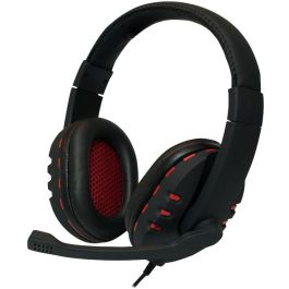 LogiLink HS0033 Auriculares USB Alámbricos Diadema Negro Rojo para Llamadas y Música