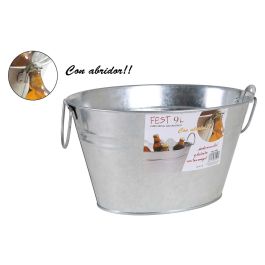 Inde Cubo de Metal Galvanizado Ovalado con Abridor 26x2 cm (12 Unidades) Precio: 78.78999942. SKU: S2204607