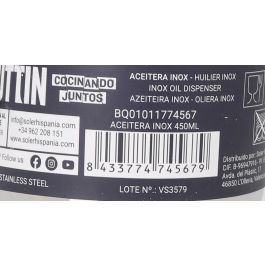 Quttin Aceitera Inox 450Ml - 8.5 cm Ancho x 12 cm Alto x 14.5 cm Largo (12 Unidades)