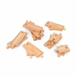 BRIO B-7312350360998 Caja de Inicio Tren de Madera con 12 Rieles y Vías - Pack de Juego de Construcción para Niños +3 Años