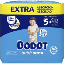 DODOT Etapas Extra Pañales Talla 5 (12-17 kg) con Microperlas Absorbentes y 3 Tubos Ultra-absorbentes, 56 Unidades