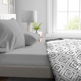 Home Linge Passion HP71769 Sábana bajera ajustable Microfibra Gris claro 160 x 200 cm + 30 cm de alto