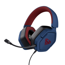 Trust GXT492SM Carus Auriculares gaming multiplataforma con diseño Superman, circumaurales, micrófono extraíble