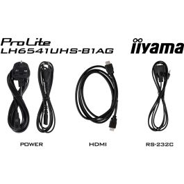 iiyama 65" 4K UHD 3840x2160 IPS Panel para Cartelería Digital Profesional 24/7 Modo Retrato/Paisaje 500cd/m² Soporte Pared Incluido