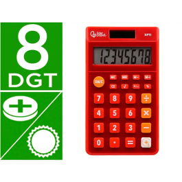 Liderpapel Calculadora xf11 Bolsillo 8 Dígitos Solar y Pilas Color Rojo 115x65x8 mm Precio: 5.50000055. SKU: B15NGAJYPS