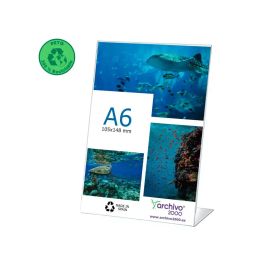 Archivo 2000 Expositor sobremesa DIN A6 vertical 45x105x150 mm flexible PET transparente Precio: 2.1054. SKU: B132F99VRR