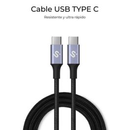 Cable USB-C a USB-C Subblim SUBCAB-C10001 1 m Negro Cable USB-C a USB-C Subblim SUBCAB-C10001 1 m Negro