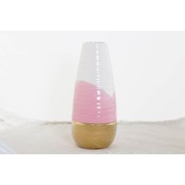 DKD Home Decor Jarrón Glam de Porcelana Rosa y Dorado para Decoración del Hogar - 11x26.2x11 cm - Juego de 4 Unidades Precio: 28.40112. SKU: B12HTLET73