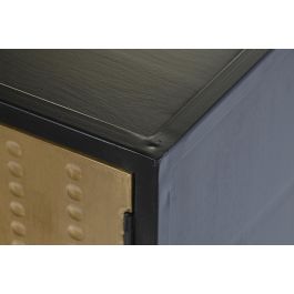 DKD Home Decor Mueble TV Negro Dorado de Madera y Metal, 120x37x50 cm