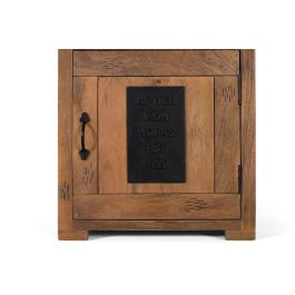 Giner y Colomer Mesita de Noche de Madera de Mango con Puerta y Cajón, 64x51x40 cm