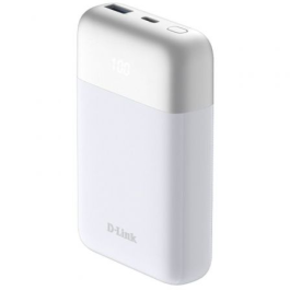 D-Link DPP-101 Powerbank 10000mAh Carga Rápida 18W con USB-C y USB-A Pantalla LED Digital Blanca