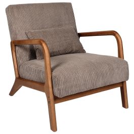 Home Deco Factory Butaca Scott Taupé Colección Cocooning Tapizado Acanalado Poliéster Piel Sintética 64.5x83.5x75 cm Precio: 150.6899999. SKU: B17HED5XVM