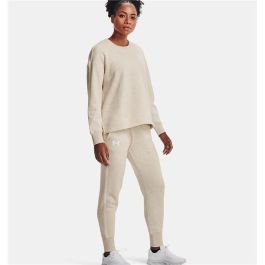 Pantalón Largo Deportivo Under Armour Rival Fleece Joggers Blanco Natural Mujer