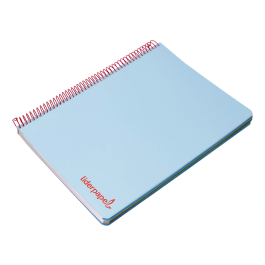 Liderpapel Cuaderno espiral A5 Micro Wonder tapa plástico 120h 90gr cuadro 5mm 5 bandas 6 taladros color celeste