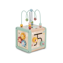 Imaginovo Juego Infantil Cubo de Actividades de Madera +18 Meses 15,5x15,5x28cm