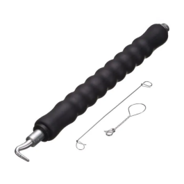 Nature Alambre Retorcido Automático Mango de Goma Acero Galvanizado H30 cm L16 cm x Ø1 mm