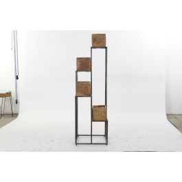 DKD Home Decor Macetero Moderno Marron Negro Mango y Metal 120 cm Alto