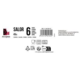 La Mediterranea Set 6 Vasos Chupito 43 cc Salor 6 Piezas (12 Cajas)