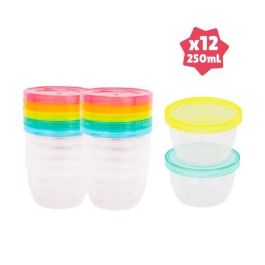 Badabulle Set de 12 tarros de almacenamiento para bebés, 250ml Badabulle Set de 12 tarros de almacenamiento para bebés, 250ml