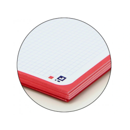 Oxford Recambio Color 1 Din A4+ 80 Hojas 90 Gr Cuadro 5 mm 4 Taladros Rojo