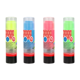 Liderpapel Pegamento en Barra Trazo Magico Color Neon Surtido Unidad 15 gr