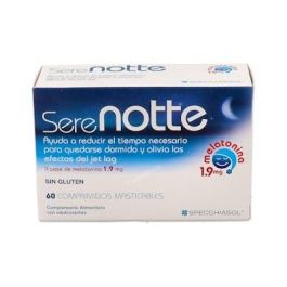 SPECCHIASOL Melatonina 1,9 mg Masticable, 60 comprimidos. Ayuda a conciliar el sueño y reduce el jet lag. Sin gluten, vegano. Precio: 11.9499996. SKU: B17GGNZQYJ
