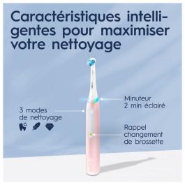 Oral-B iO3 BRA1701425627151 Cepillo de Dientes Eléctrico Rosa Oscilo-rotación/Pulsación 3D Funciona con Pilas