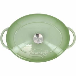 Menastyl 6020072 Cacerola Redonda de Hierro Fundido Esmaltado Verde 6,5 Litros