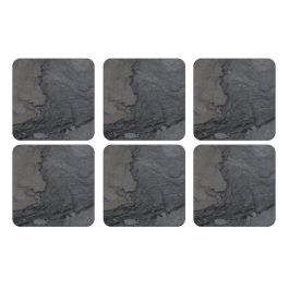 Portmeirion Set de 6 Posavasos Cuadrados 10.5x10.5 cm - Colección Midnight Slate, Resistentes al Calor y Manchas con Base de Corcho Protectora Precio: 17.6902. SKU: B1CGA7RJGV