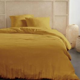 Juego de cama - TODAY - 123669 - 2 personas - 260x240cm - Gasa de algodón lisa - Ocre